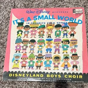 Disney It's A Small World Record/Vinyl - Pink & Multicolor Cover